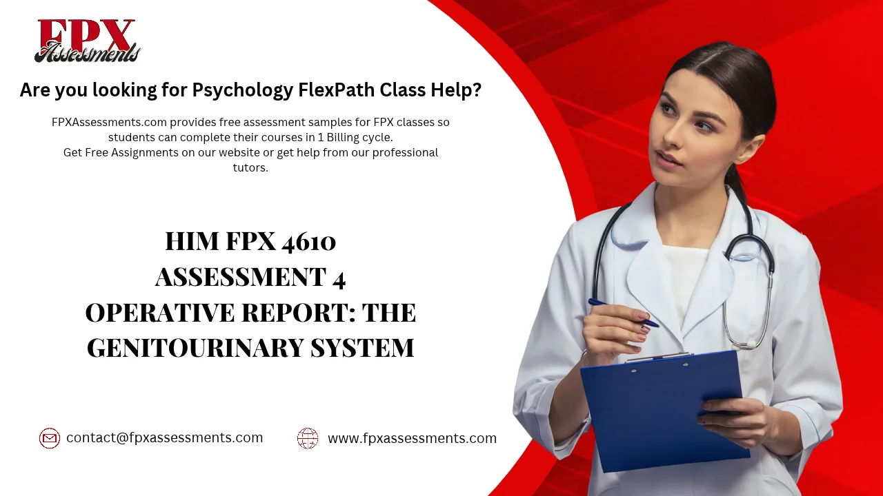 HIM FPX 4610 Assessment 4 Operative Report: The Genitourinary System
