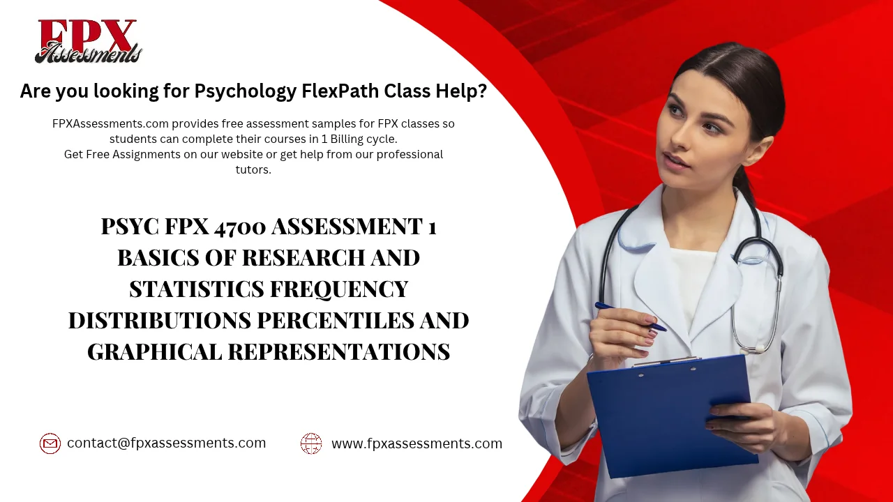 PSYC FPX 4700 Assessment 1 Basics of Research and Statistics Frequency Distributions Percentiles and Graphical Representations