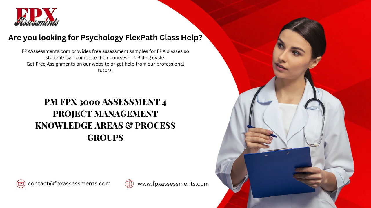 PM FPX 3000 Assessment 4 Project Management Knowledge Areas & Process Groups